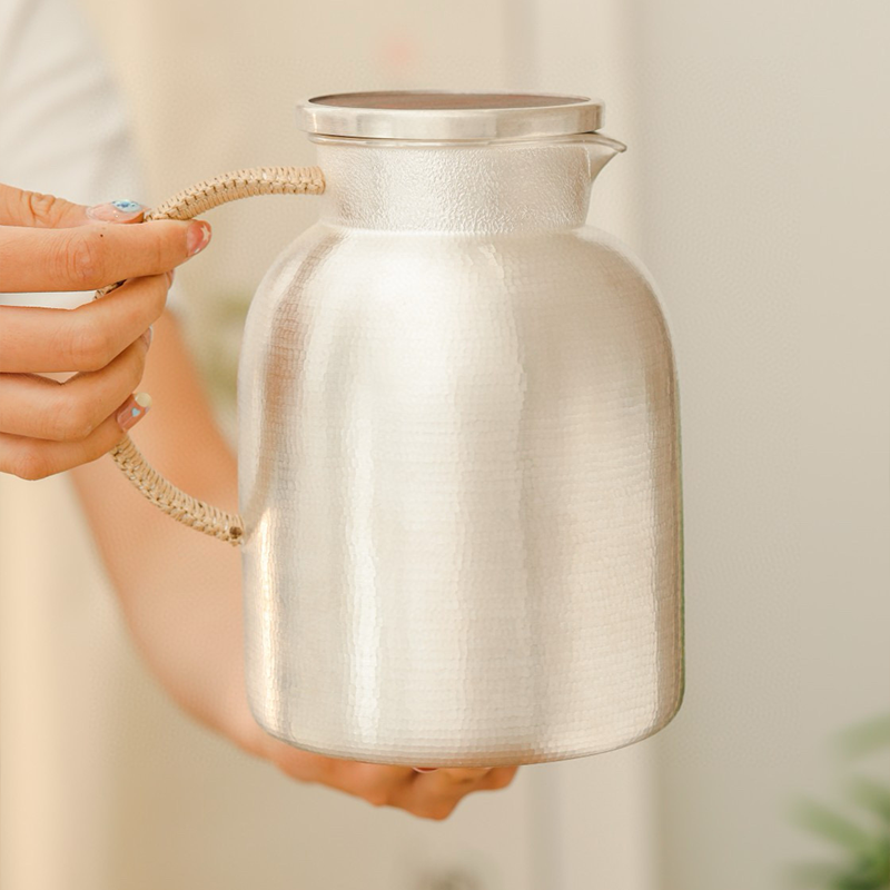Chinese Hand-Hammered Silver Water Pot