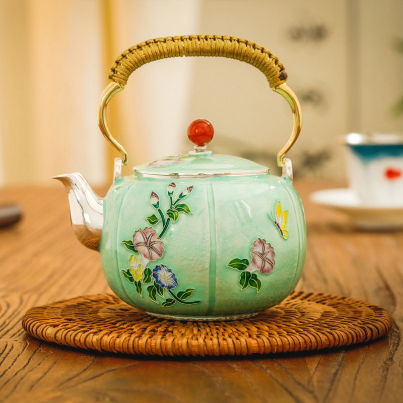 Chinese Hand-Hammered Silver Teapot