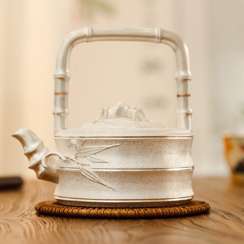 Chinese Hand-Hammered Silver Teapot