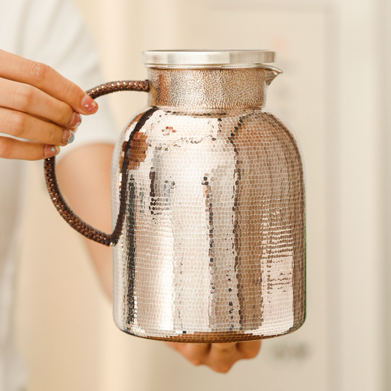 Chinese Hand-Hammered Silver Water Pot