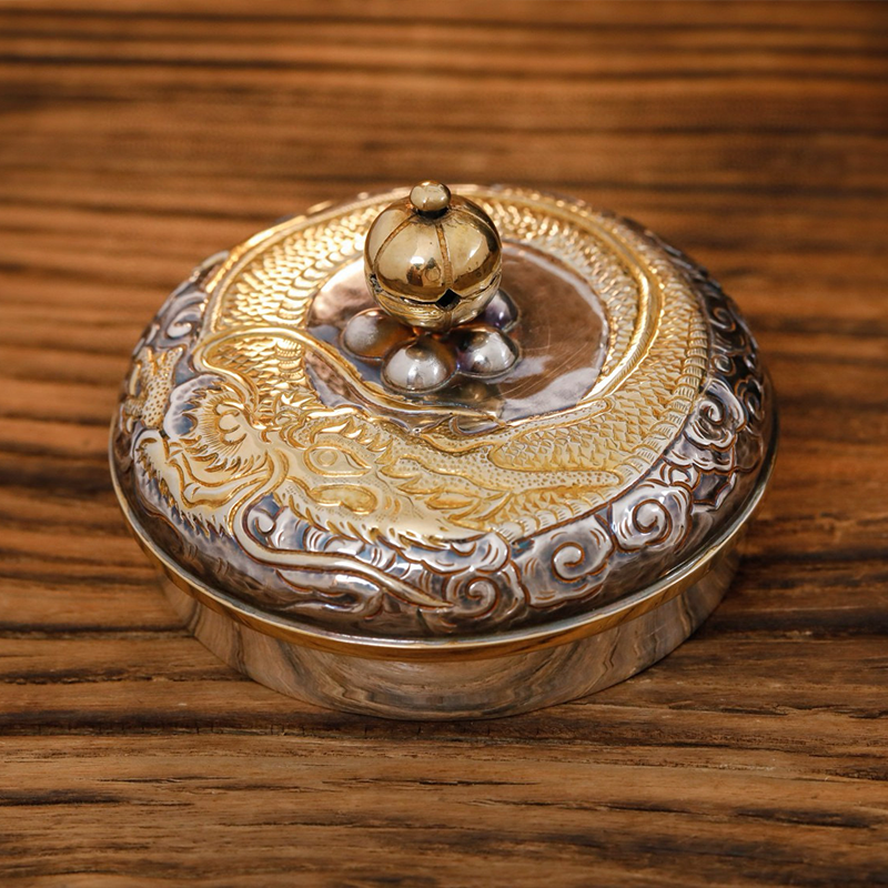 Chinese Hand-Hammered Silver Tea set
