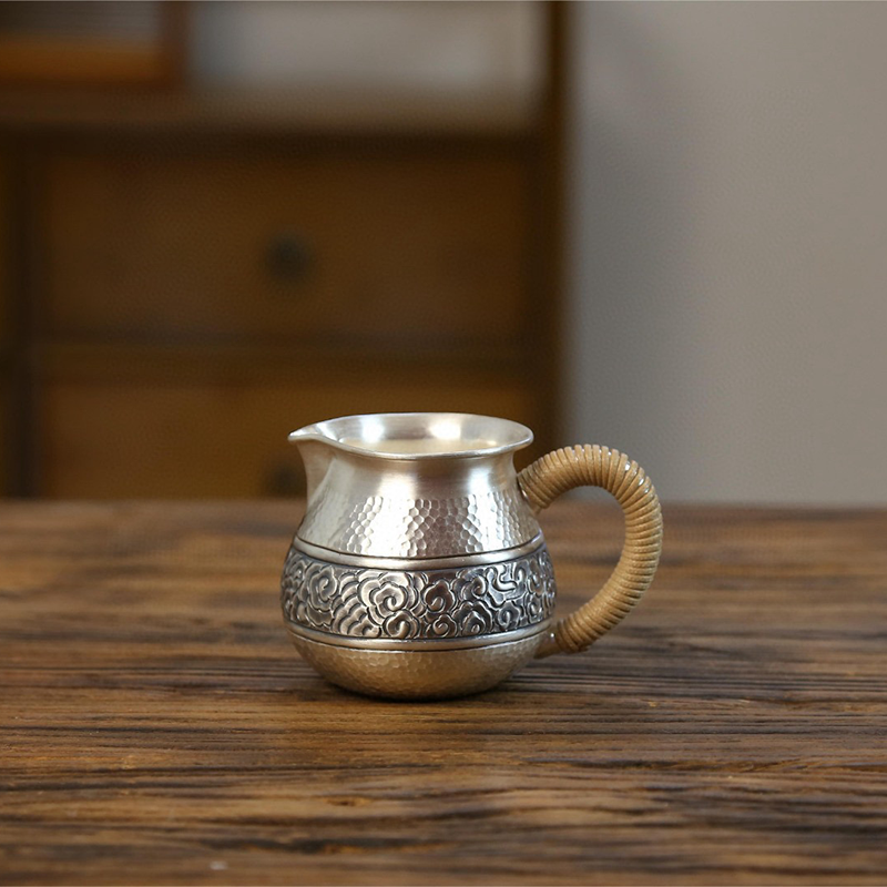 Chinese Hand-Hammered Silver Tea Set