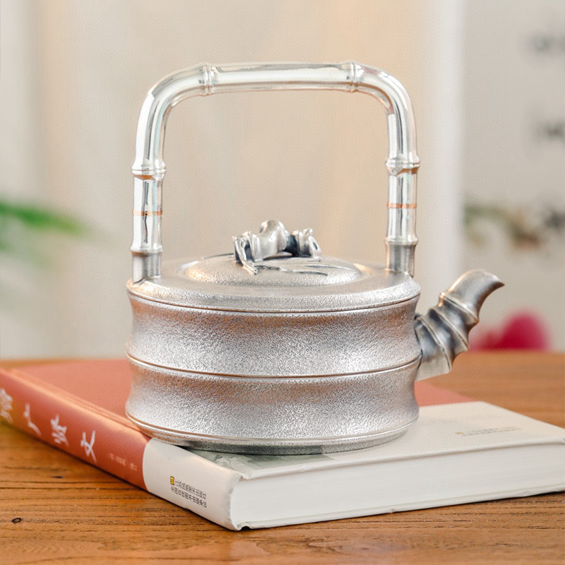 Chinese Hand-Hammered Silver Teapot