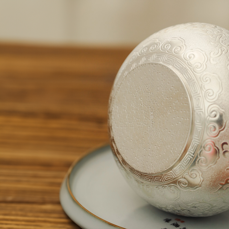 Chinese Hand-Hammered Silver Wine Pot