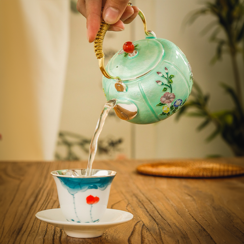 Chinese Hand-Hammered Silver Teapot