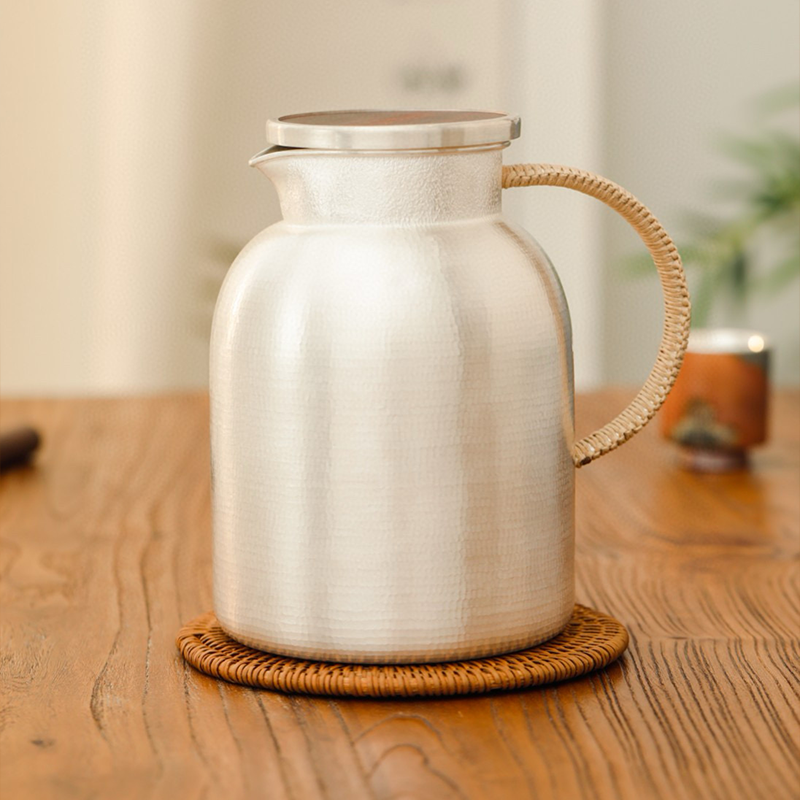 Chinese Hand-Hammered Silver Water Pot