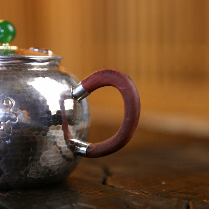 Chinese Hand-Hammered Silver Teapot