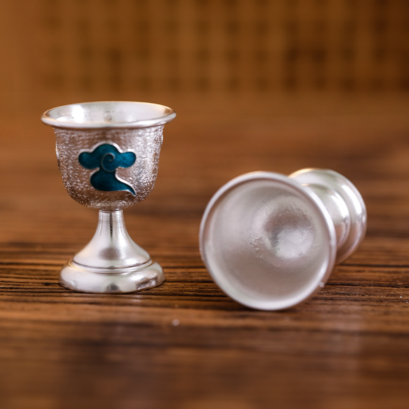 Chinese Hand-Hammered Silver Wine Set