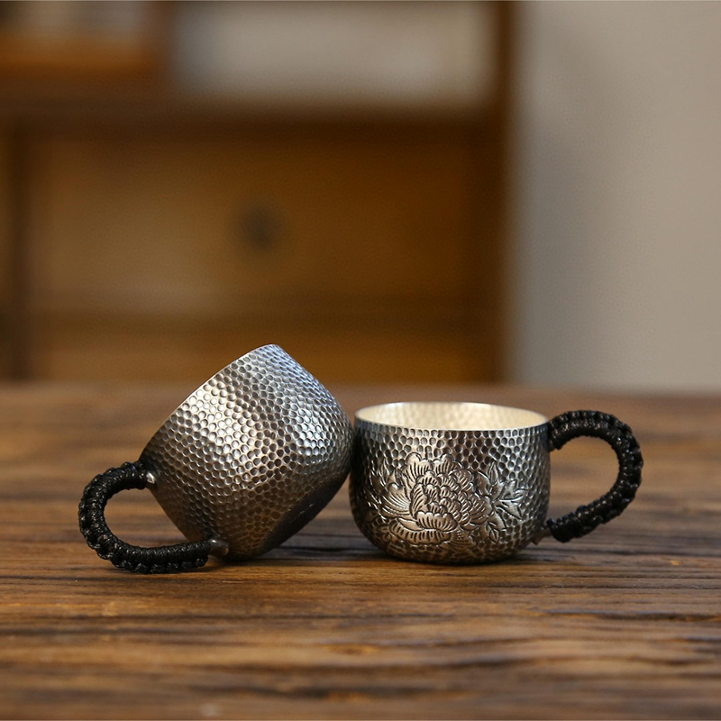 Chinese Hand-Hammered Silver Tea Set