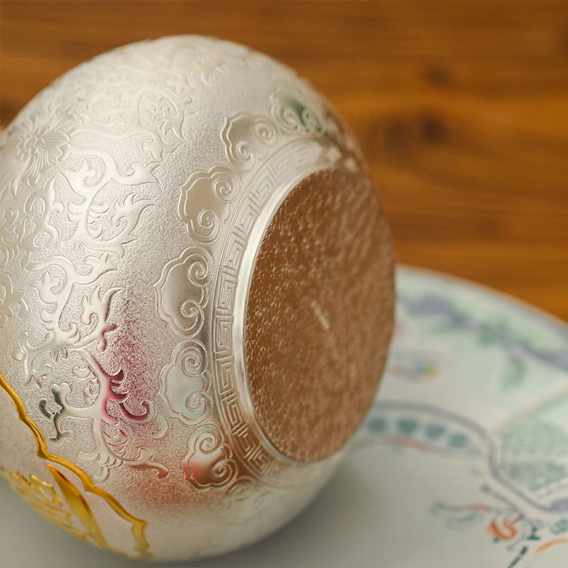 Chinese Hand-Hammered Silver Wine Pot