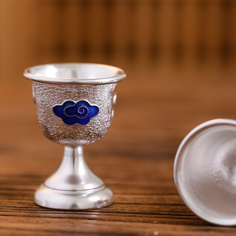 Chinese Hand-Hammered Silver Wine Set