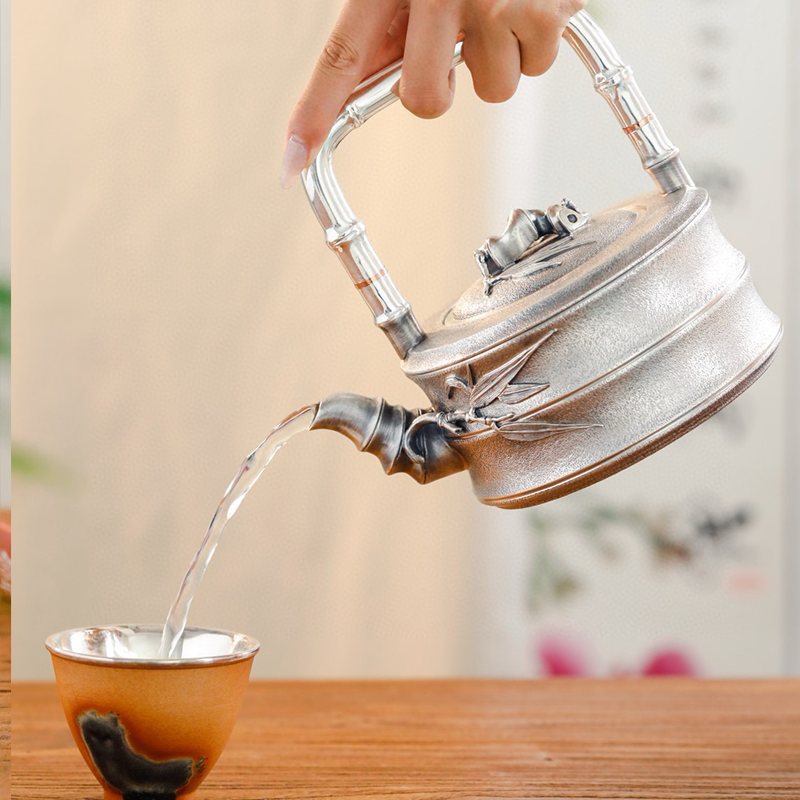 Chinese Hand-Hammered Silver Teapot