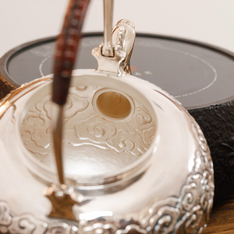 Chinese Hand-Hammered Silver Tea set