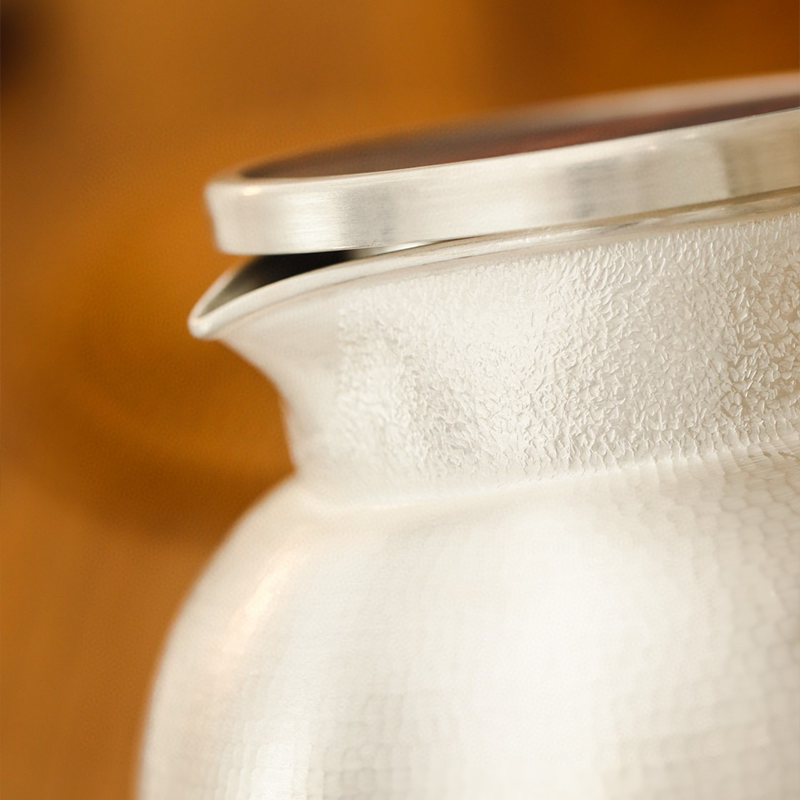 Chinese Hand-Hammered Silver Water Pot