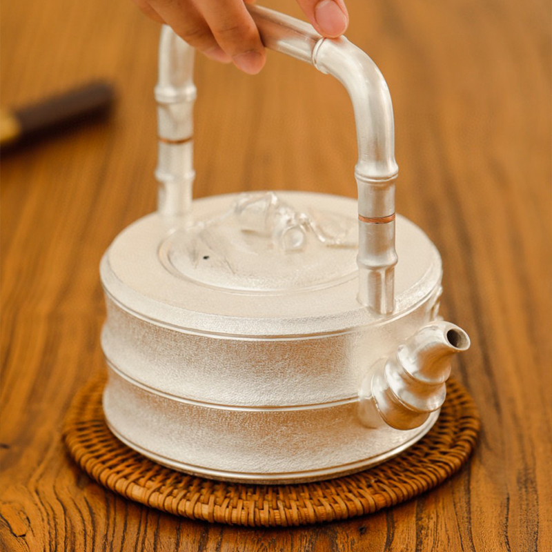 Chinese Hand-Hammered Silver Teapot