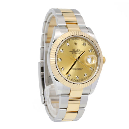 Pre-owned Rolex Datejust II 41mm Men's Watch - ref 116333 Diamond-Champagne Dial (2011)