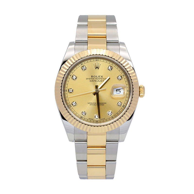 Pre-owned Rolex Datejust II 41mm Men's Watch - ref 116333 Diamond-Champagne Dial (2011)