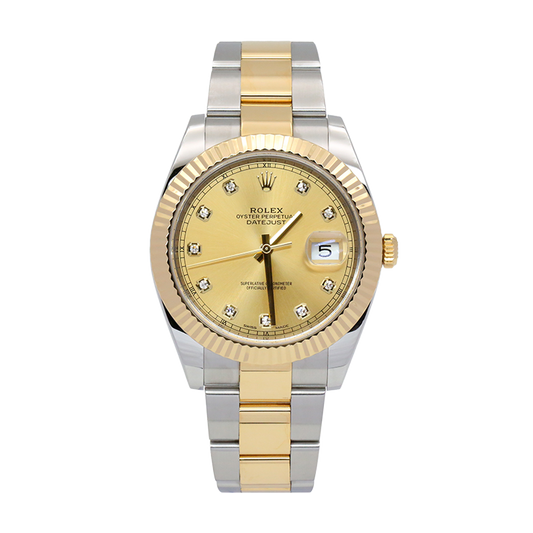 Pre-owned Rolex Datejust II 41mm Men's Watch-ref 116333 Diamond-Champagne Dial