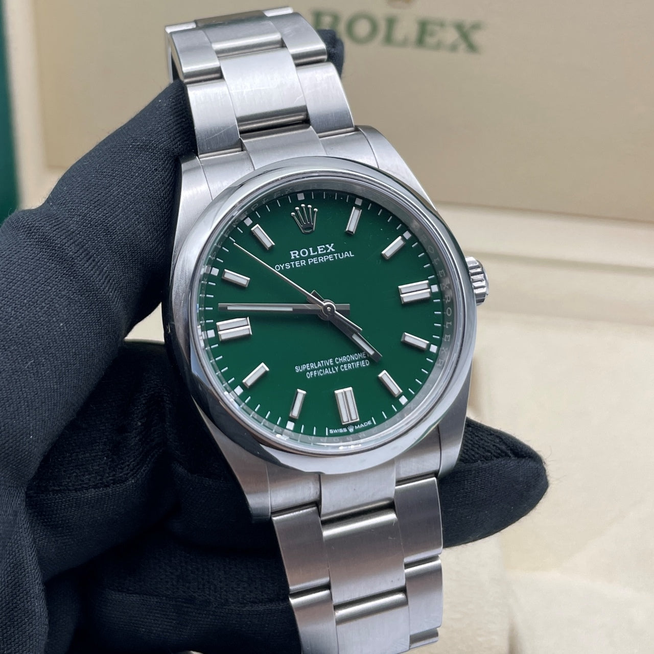 中古ロレックス オイスターパーペチュアル 36mm メンズ腕時計 - Ref. 116000 シルバー文字盤 (2017年)