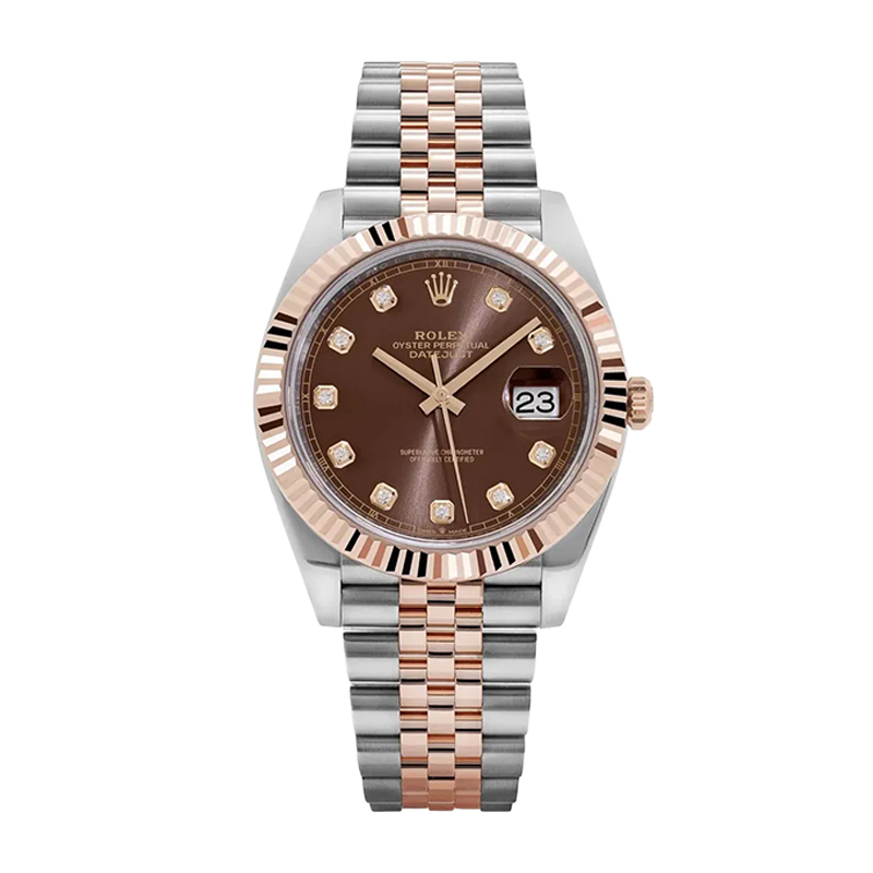 Pre-owned Rolex Datejust 41 41mm Men's Watch - ref 126331 Chocolate & Diamonds Dial