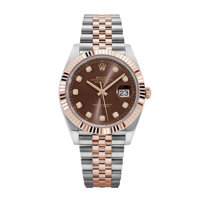 Pre-owned Rolex Datejust 41 41mm Men's Watch - ref 126331 Chocolate & Diamonds Dial
