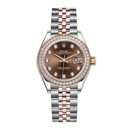 中古ロレックス レディ デイトジャスト 28mm レディース腕時計 - Ref. 279174 ピンク文字盤 (2022年)