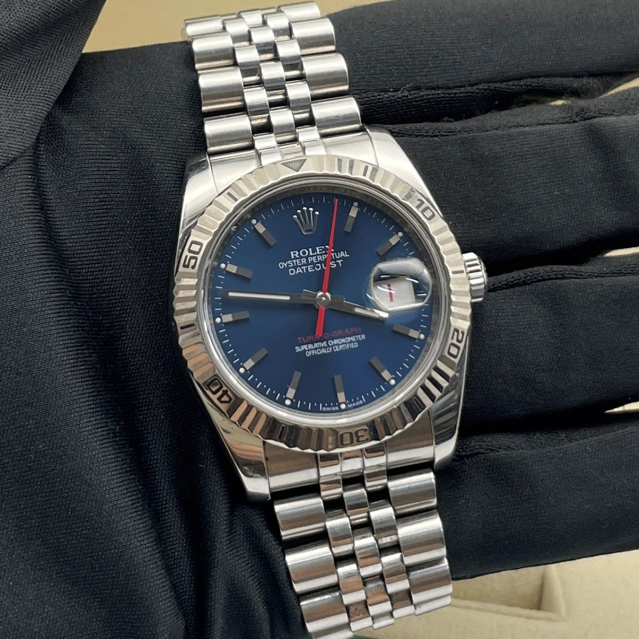 Pre-owned Rolex Datejust 36 36mm Men's Watch - ref 116264 Navy Blue Dial