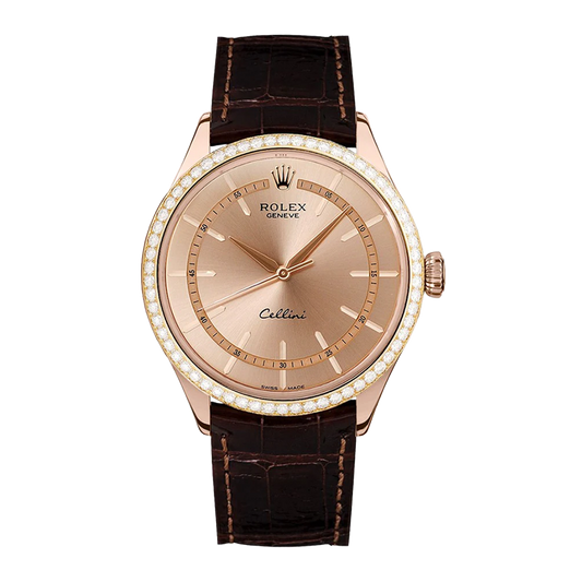 Pre-owned Rolex Cellini Time 39mm Men's Watch - ref 50705RBR Pink Dial (2016)