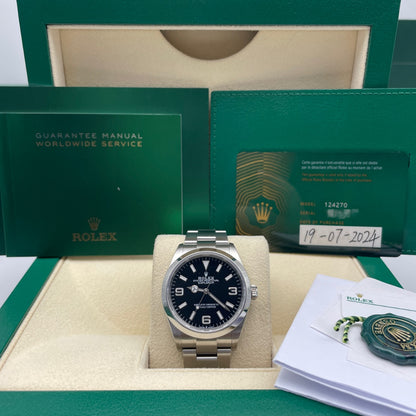 Pre-owned Rolex Explorer 36 36mm Men's Watch - ref 124270 Black Dial (2024)
