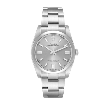 Pre-owned Rolex Oyster Perpetual 36mm Men's Watch - ref 116000 Silver Dial (2017)