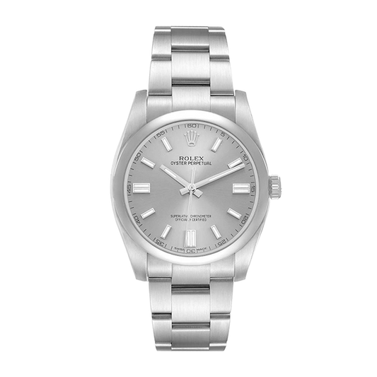 Pre-owned Rolex Oyster Perpetual 36mm Men's Watch - ref 116000 Silver Dial (2017)