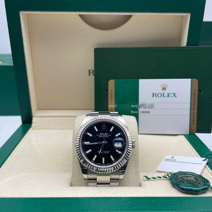 Pre-owned Rolex Datejust 41 41mm Men's Watch - ref 126334  Black Dial (2019)