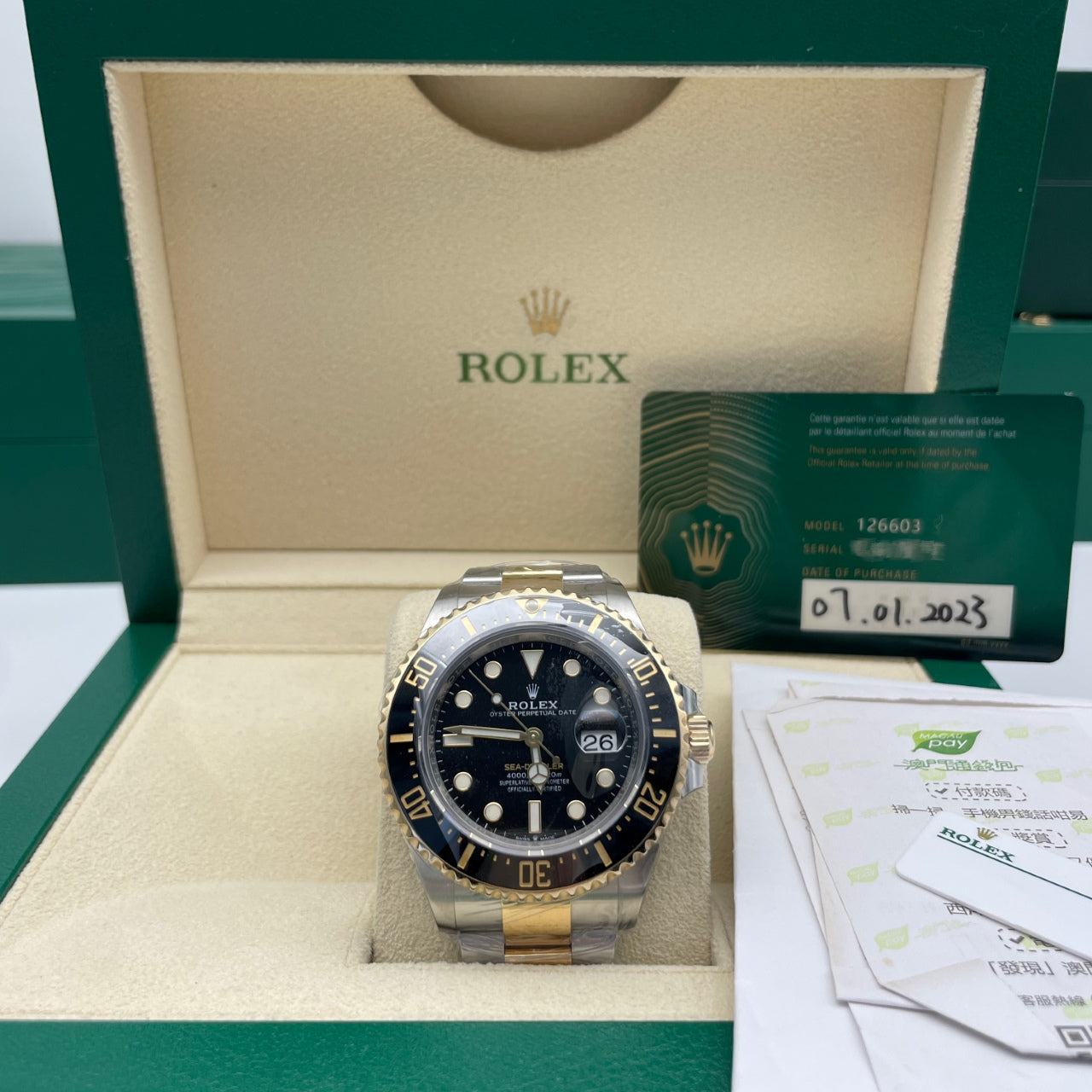 中古ロレックス シードゥエラー 44mm メンズ腕時計 - Ref. 116660 ブラックダイヤル (2017年)