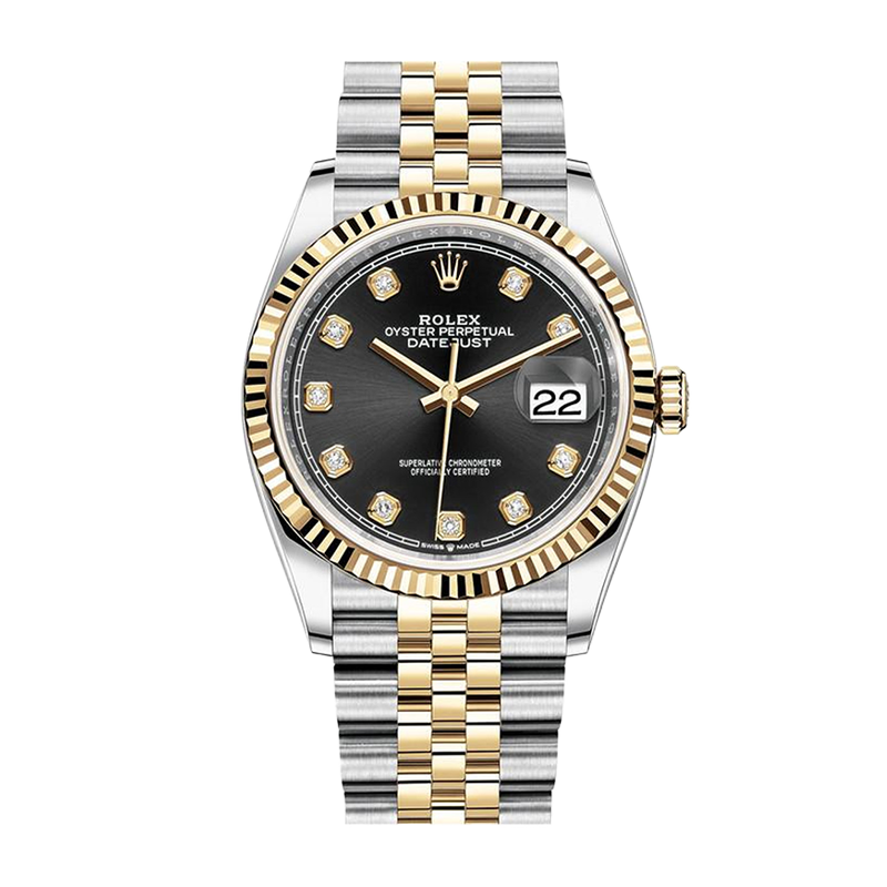 Pre-owned Rolex Datejust 36 36mm Men's Watch - ref 126232 Black & Diamond Dial (2019)