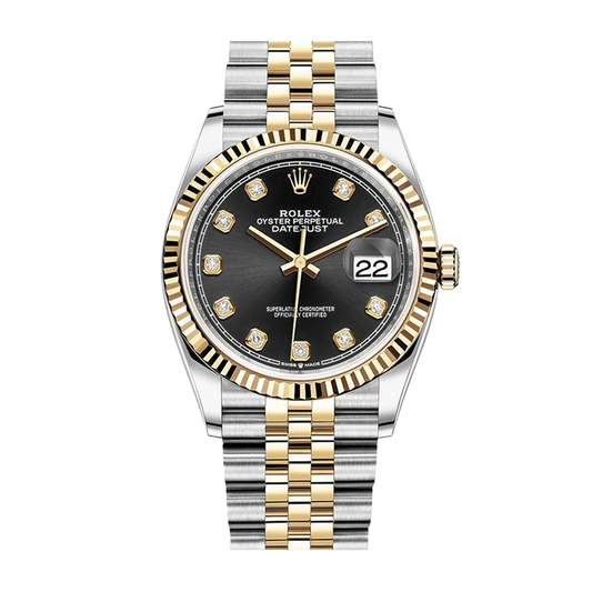 Pre-owned Rolex Datejust 36 36mm Men's Watch - ref 126232 Black & Diamond Dial (2019)
