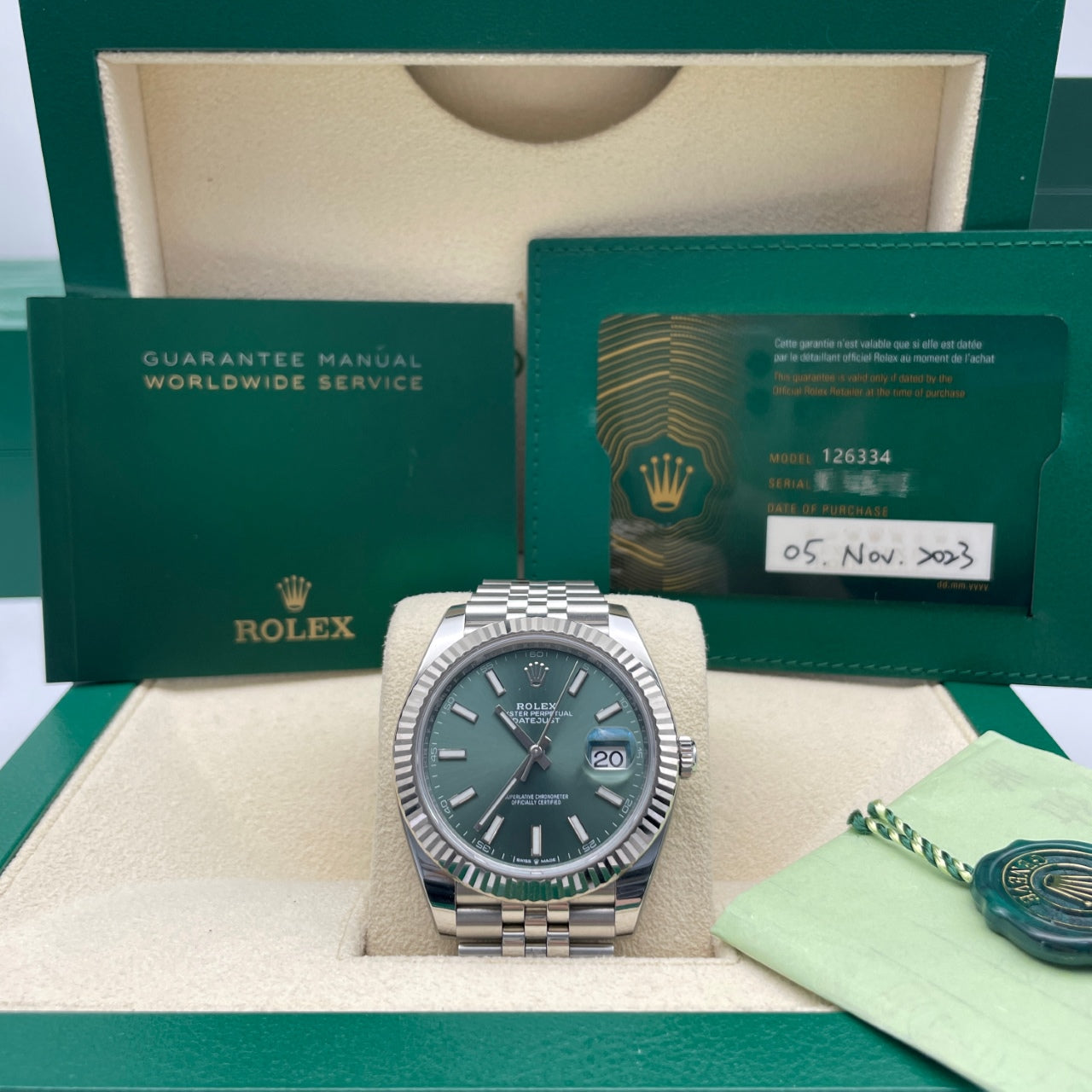 中古 ロレックス デイトジャスト 41 41mm メンズ腕時計 - Ref. 126334 ブラックダイヤル (2019年)