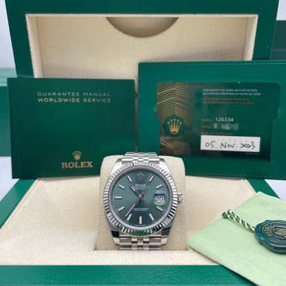 中古 ロレックス デイトジャスト 41 41mm メンズ腕時計 - Ref. 126334 ブラックダイヤル (2019年)