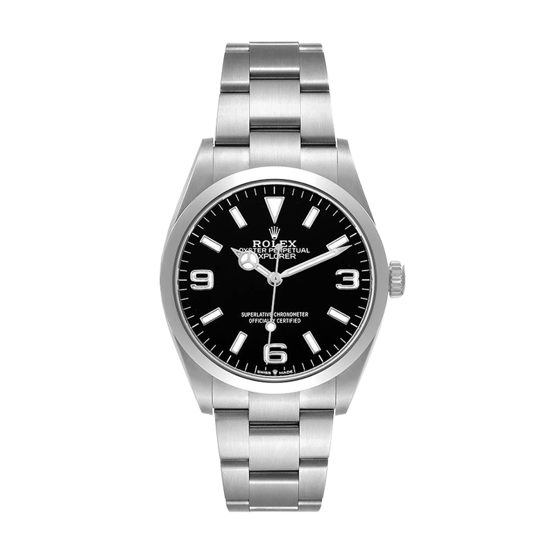 Pre-owned Rolex Explorer 36 36mm Men's Watch - ref 124270 Black Dial (2023)