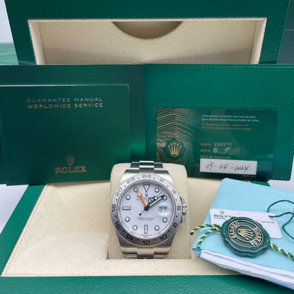 中古 ロレックス エクスプローラー II 42mm メンズ腕時計 - Ref. 226570 ブラックダイヤル (2024)