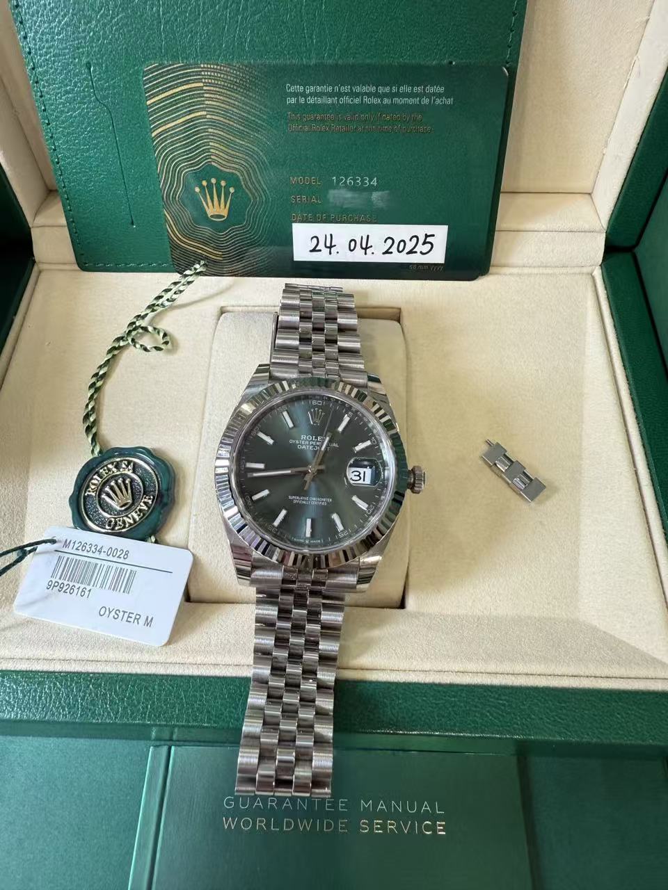 中古 ロレックス デイトジャスト 41 41mm メンズ腕時計 - Ref. 126334 ブラックダイヤル (2019年)