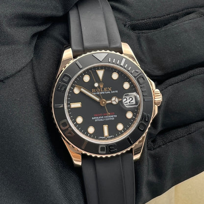 Pre-owned Rolex Yacht-Master 37 37mm Men's Watch - ref 268655 Black Dial