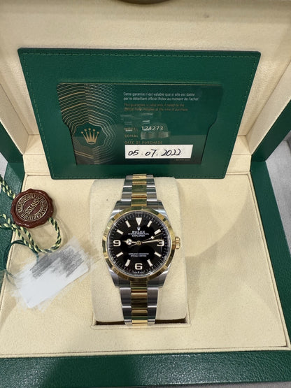 Pre-owned Rolex Explorer 36 36mm Men's Watch - ref 124273 Black Dial (2022)