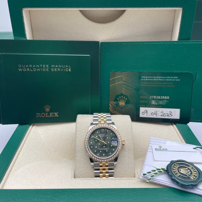 Pre-owned Rolex Datejust 31 31mm Women's Watch - ref 278383RBR Green Dial (2023)