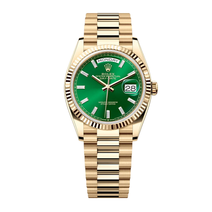 中古ロレックス デイデイト 36mm メンズ腕時計 - Ref. 128238 グリーンダイヤル (2025)