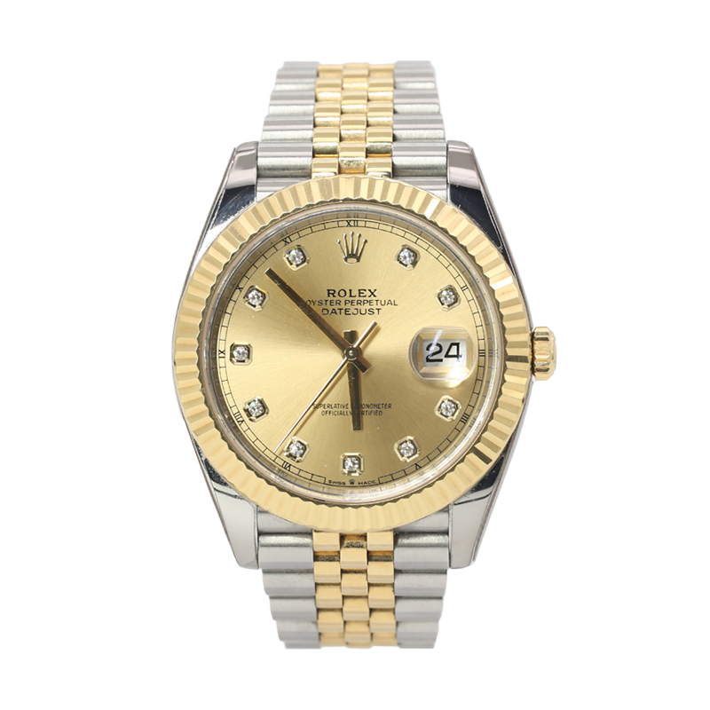 Pre-owned Rolex Datejust 41 41mm Men's Watch - ref 126333 Champagne & Diamond Dial (2019)
