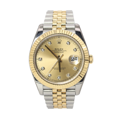 Pre-owned Rolex Datejust 41 41mm Men's Watch - ref 126333 Champagne & Diamond Dial (2019)