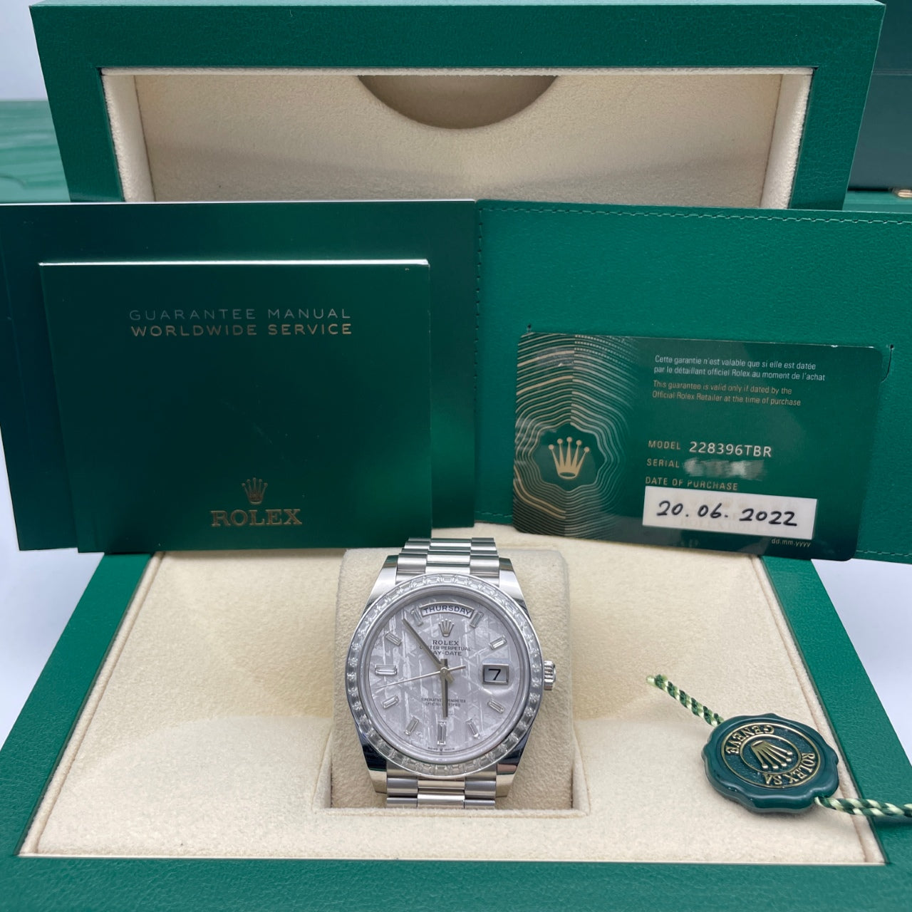 Pre-owned Rolex Day-Date 40 40mm Men's Watch - ref 228396TBR Meteorite Dial (2022)