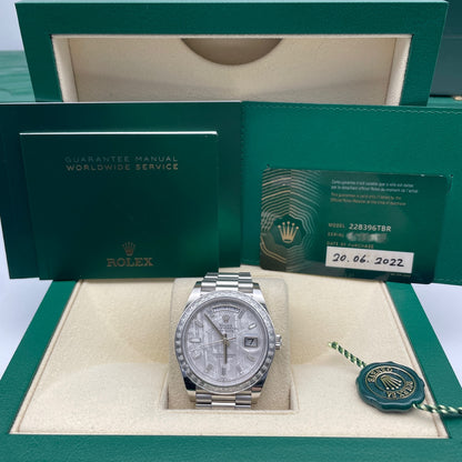 Pre-owned Rolex Day-Date 40 40mm Men's Watch - ref 228396TBR Meteorite Dial (2022)