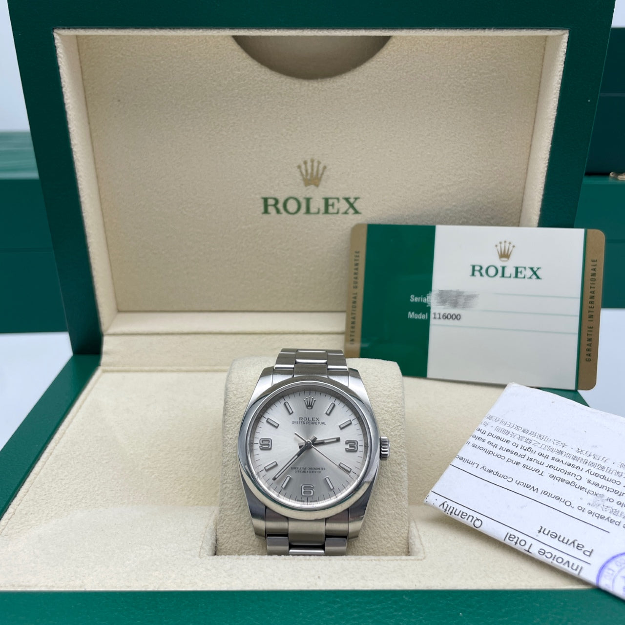 Pre-owned Rolex Oyster Perpetual 36mm Men's Watch - ref 116000 Silver Dial (2017)