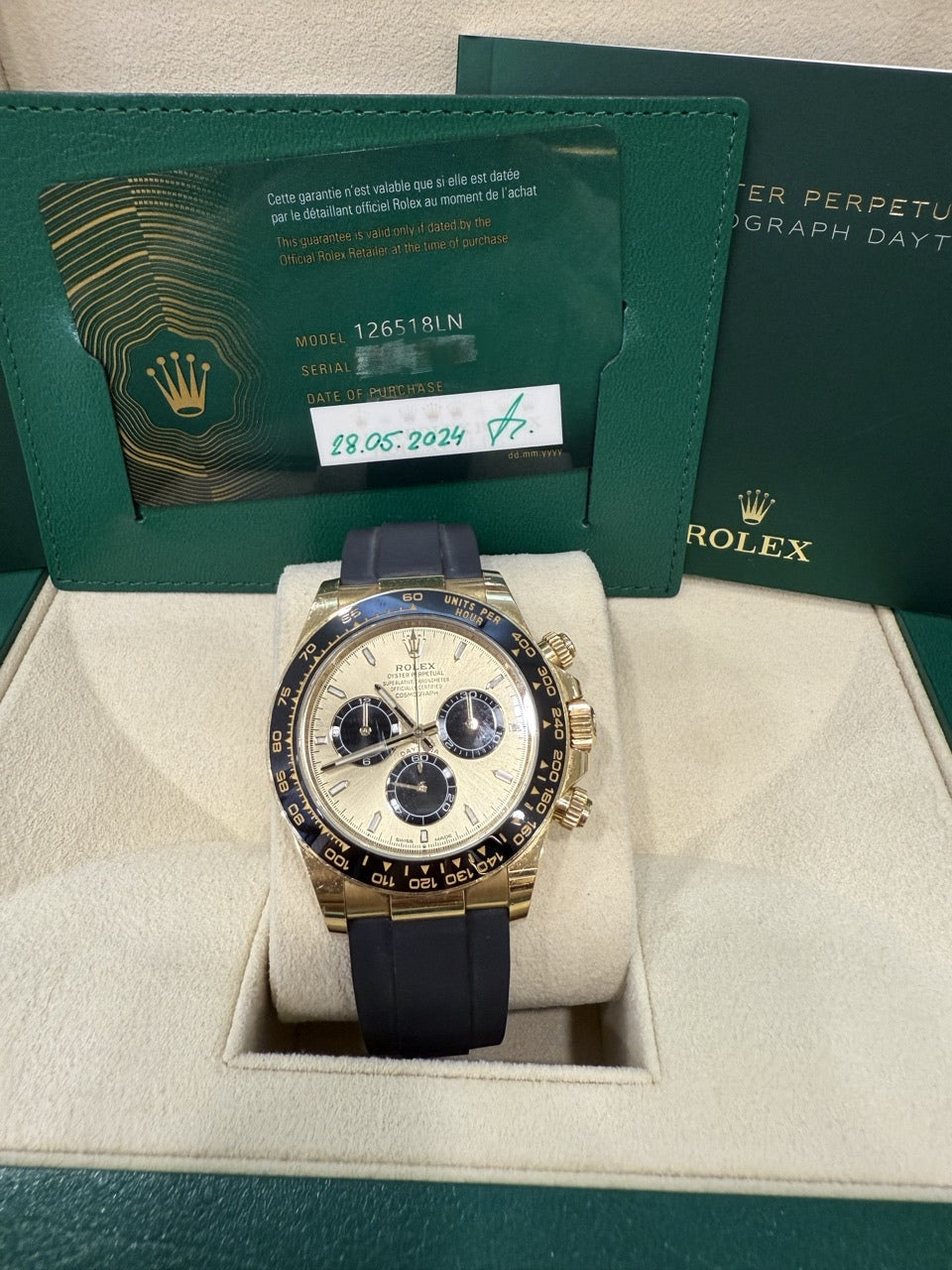 Pre-owned Rolex Cosmograph Daytona 40mm Men's Watch - ref 126518LN Golden Dial (2024)